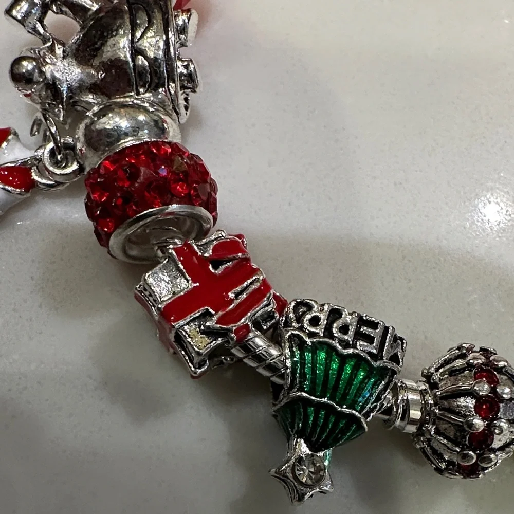 Adidas Silver Bracelet with Red and Green Charms - Picture 8 of 17